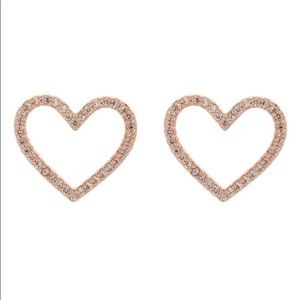 NWT Kate Spade pave heart stud earrings